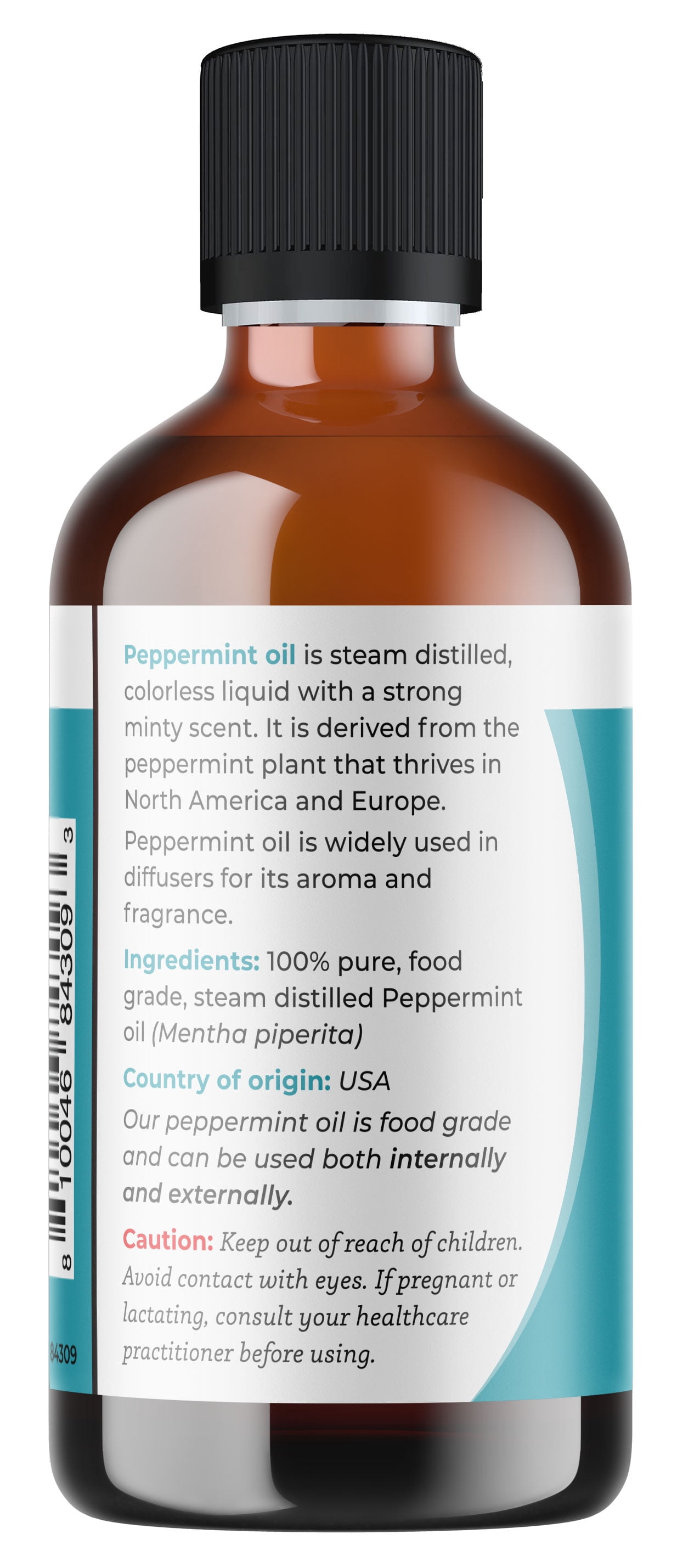 Viva Doria Peppermint Essential Oil, Undiluted, Food Grade, Made in USA, 4 Fl Oz