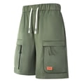 thumbnail image 5 of Havenre Mens Cargo Twill Cargo Shorts Lightweight Drawstring Stretch Elastic Waist Casual Knee Length Work Short with Multi-Pockets Army Green XXL, 5 of 10