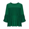 thumbnail image 7 of Laqbezok Chic Tiered Ruffle Sequin Top, Women's Round Neck Sparkly Loose Blouse, Elegant Evening Party Fashion Outfit, 7 of 7