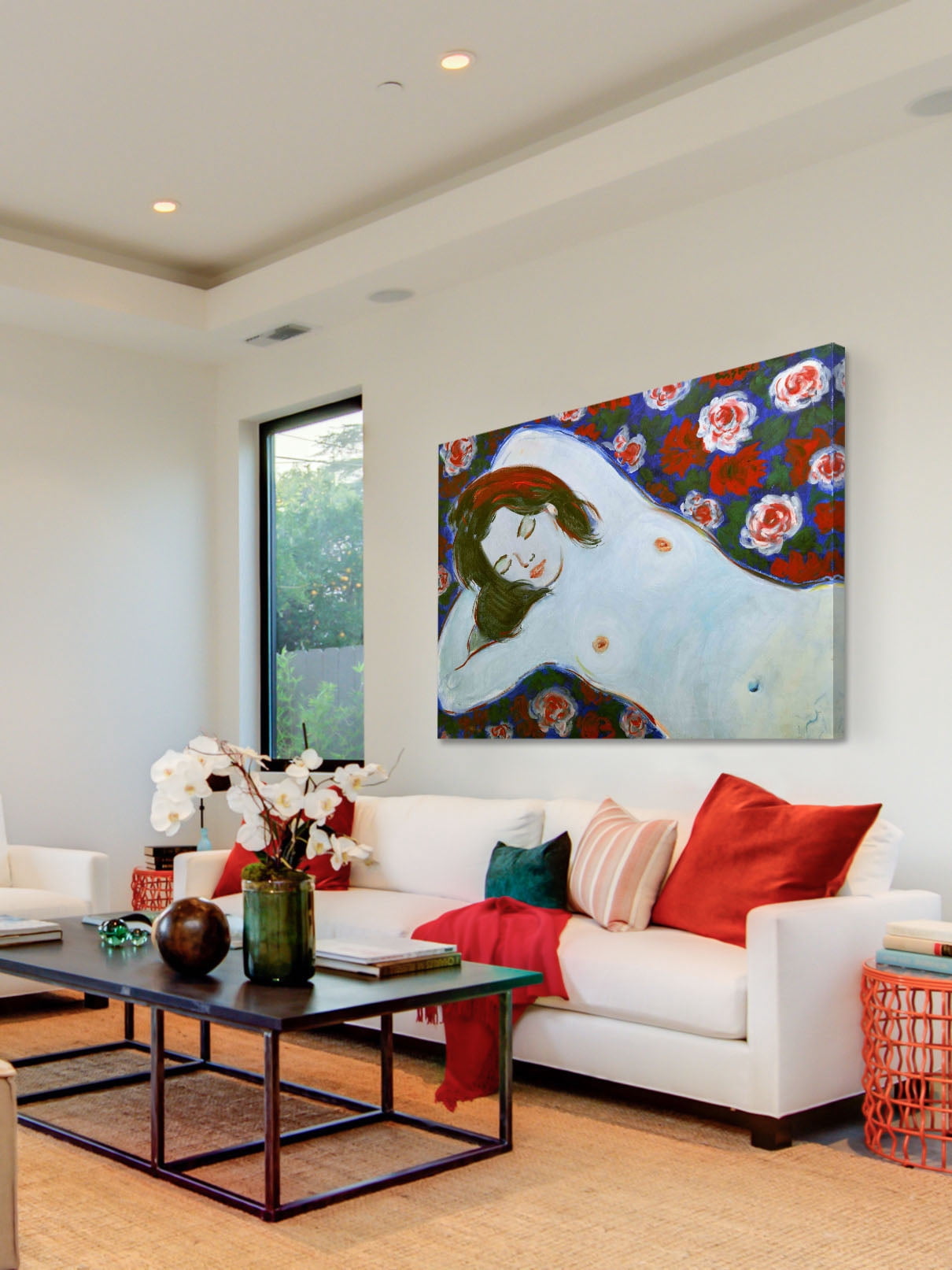 "Dreaming Figure" Painting Print on Wrapped Canvas