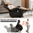 thumbnail image 4 of Lift Recliner Chair, LEGAHOME Electric Power Lift Recliner for Elderly with Heat Therapy and Massage, Oversized PU Leather Recliner Chair with 23" Wide Seat，Cup Holders, USB Port, Brown, 4 of 10