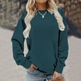 thumbnail image 4 of Meichang Women's Casual Crew Neck Sweatshirt Loose Comfy Long Sleeve Pullover Tops Basic Solid Y2K Sweatshirt, 4 of 6