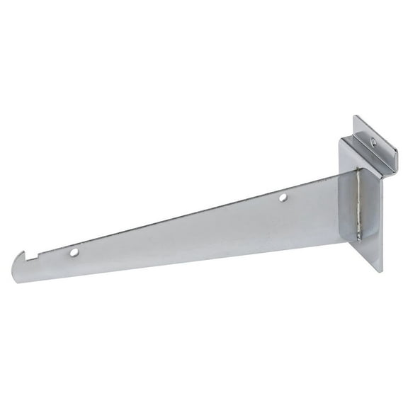 HUBERT Chrome Steel Slatwall Shelf Bracket - 8"L