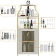 thumbnail image 5 of Towallmark 61 Inch Corner Bar Cabinet, Industrial Liquor Cabinet with Adjustable Shelves, Freestanding Wine Rack with Mesh Door Glass Holder, for Kitchen, 5 of 7