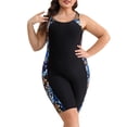 thumbnail image 2 of IBTOM CASTLE Plus Size One Piece Swimsuit for Women Tummy Control Bathing Suit Sun Protection UPF 50+ Rash Guard Surfing Swimwear XL Black - Sunflower, 2 of 8