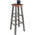 thumbnail image 5 of Home Square 2 Piece Transitional Solid Wood Barstool Set in Rustic Teak and Gray, 5 of 6