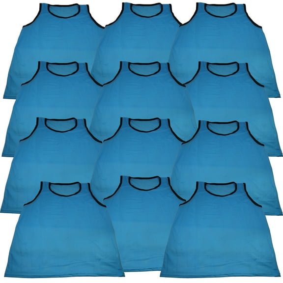 Youth Light Blue Scrimmage Training Vests Pinnies, Quantity 12
