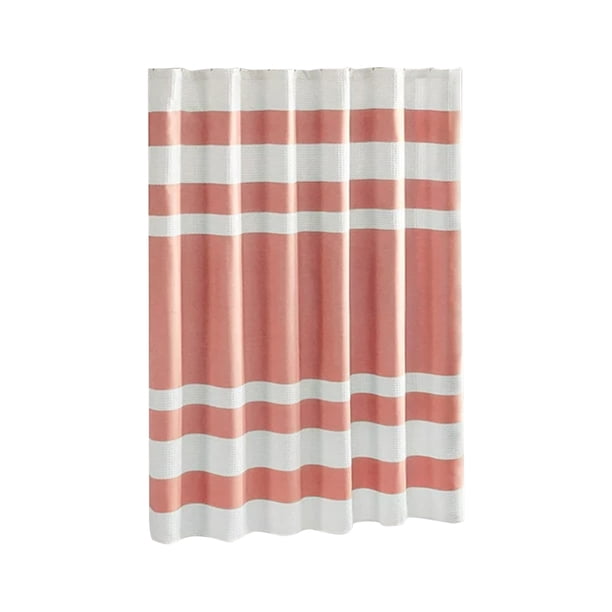 Cortina De Ducha De Tela Tejida A Rayas Cortinas De Ducha Clásicas Para El Cuarto De Baño 72 X 72 Coral