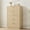 Natural wood color, variant on Narrow 5-Drawer Rattan Dresser, MDF & PB Tall Storage Chest, Fluted Woven Front, Wide Tabletop, Anti-Tip Design, Easy-Glide Drawers, 29.9" W x 15.7" D x 46.8" H, Natural Wood Color