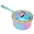 thumbnail image 1 of Pot à Lait, Pot à Lait Épaissi Grand Calibre Transfert de Chaleur Uniforme avec Couvercle pour Cuisinières Électriques Coloré, 1 of 8