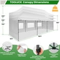 thumbnail image 6 of HOTEEL 10x30 Heavy Duty Canopy Tent with 6 Removable Sidewalls,Pop up Outdoor Commercial Party Wedding Tent with Roller Bag,Waterproof & UV 50+, Extended Awning, White, 6 of 10