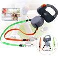 thumbnail image 4 of Flmtop Dual Traction Ropes in One Design Auto Telescopic Puppy Dog Pet Walking Leash Pink, 4 of 9