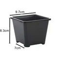 thumbnail image 5 of Black Square Plastic Flower Pot Planting Thick Square Pot With Drain Hole, 5 of 11