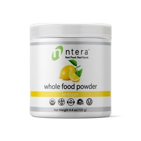 NTERA Lemon Whole Food Powder (USDA Organic, Gluten-Free, Non-GMO, Vegan, Kosher) – Ultra Premium Raw Nutrition (USA, GMP) – 125 Grams (4.4 Ounces)
