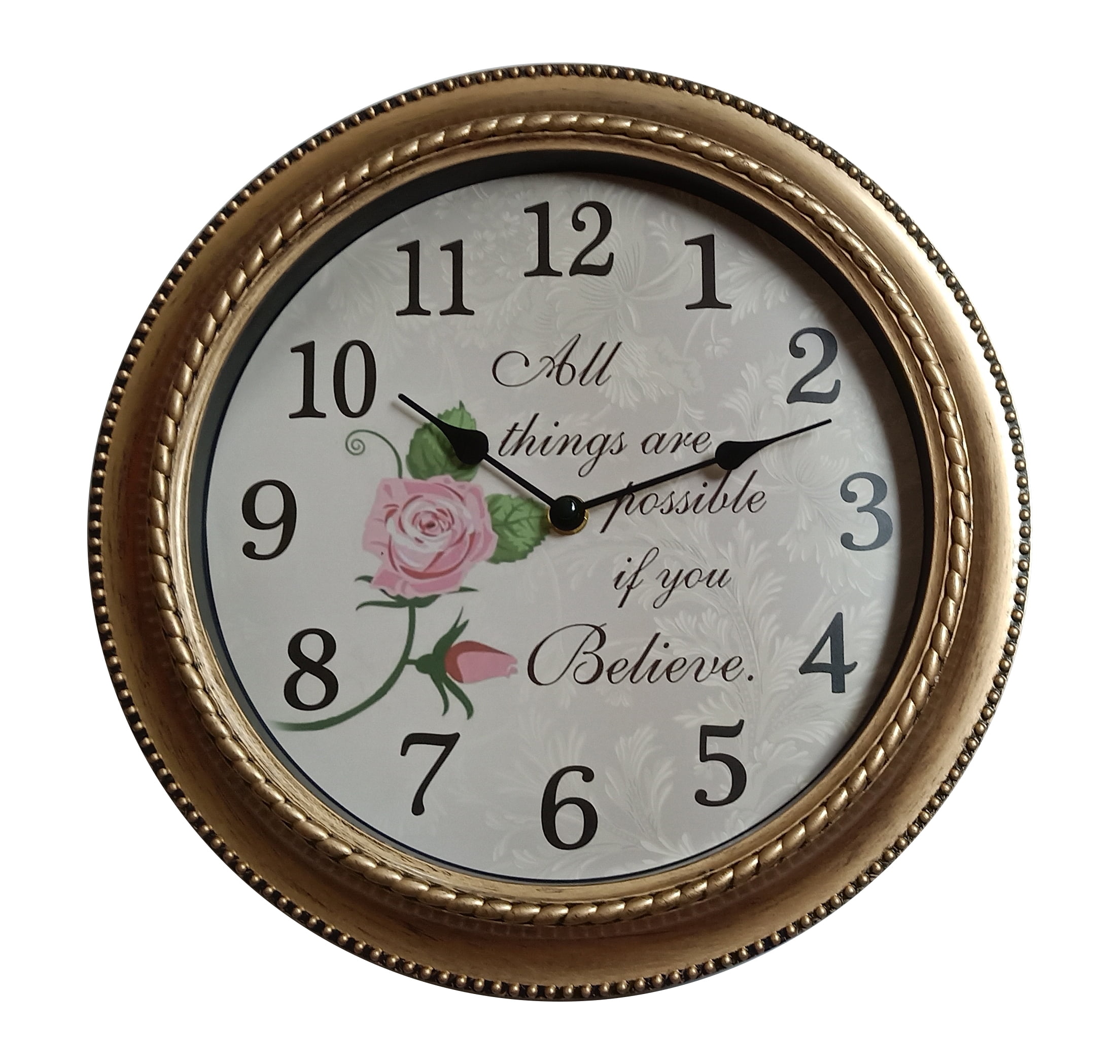 Mainstays 12" Inspirational Analog Wall Clock "All Things Are Possible