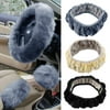 Charm Warm Long Wool Plush Steering Wheel Cover for Car Handbrake Accessory