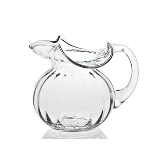 Barski Handmade Round Glass Pitcher with Handle, with Spout, Ice Lip, 64 oz. Made in Europe