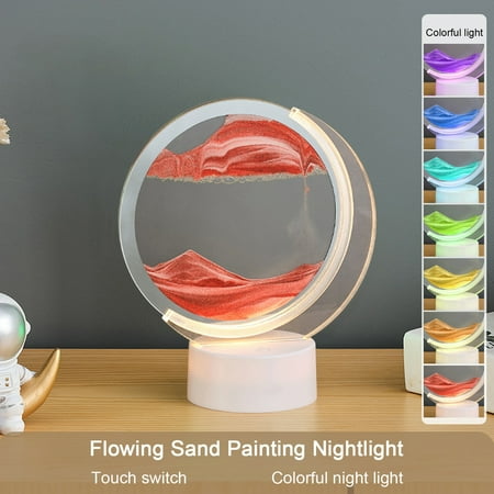 

USB Streaming Sand Painting Night Three-Dimensional Painting Decorative Home Gifts Bedside Ambient Sand Painting LED Table Lamp(5ML)