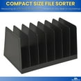 thumbnail image 3 of 1InTheOffice Desktop File Organizer, File Sorter, File Holder for Desk, 7 Compartments, Vertical, Plastic, Black, 3 of 7