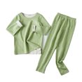 thumbnail image 1 of Minnieouse Conjuntos de pijamas Ropa de dormir para niños Ropa para niños Adolescentes Cuello Color sólido Ropa interior térmica de conjuntos de ropa Verde claro ciento veinte, 1 of 6