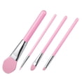 thumbnail image 3 of Juego de 4 brochas de silicona para maquillaje, cabezal suave ideal para base, sombras y rubor, color rosa, ahorra hasta un 50% en cosméticos., 3 of 6