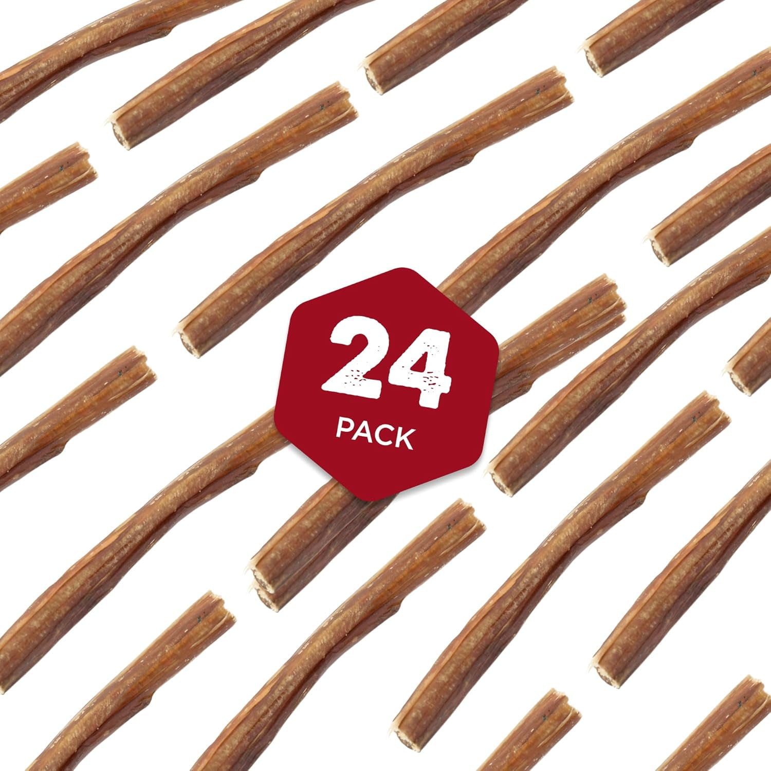 Best Bully Sticks 6 Inch Thin Bully Sticks - 24 Count (Pack of 1) - All-Natural, Easily Digestible, 100% Grass-Fed, Grain and Rawhide Free