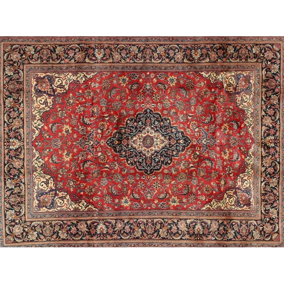 Ahgly Company Machine Washable Indoor Rectangle Traditional Saffron Red Area Rugs, 2' x 4'
