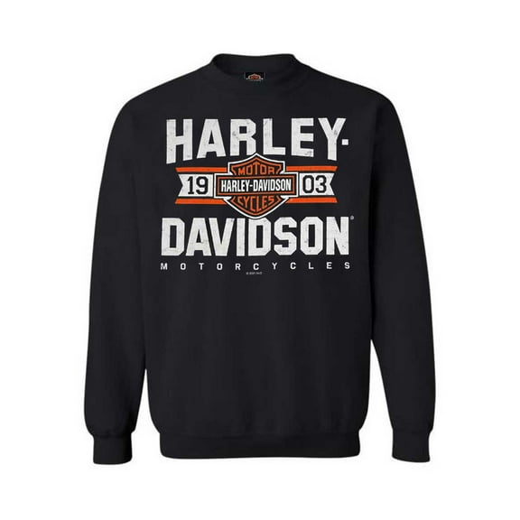 Harley-Davidson Men's Varsity B&S Logo Pullover Fleece Sweatshirt, Black (XL), Harley Davidson