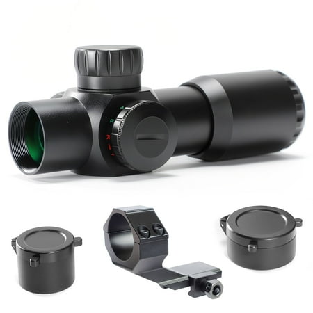 Rifle Scope 3X28 Compact Scope for Crossbows and Rifles with Red/Green Illuminated Reticle Green Lens Fast Focus Eyepiece 30mm One-Piece Tube