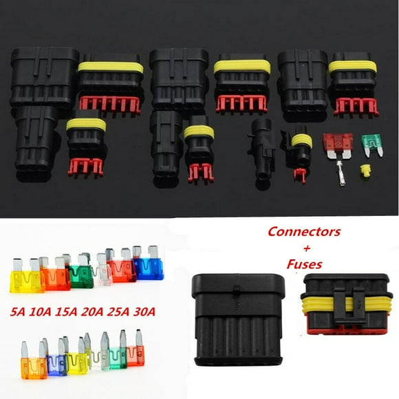 Automotive electrical connector terminals 1/2/3/4/5/6 pin wire blade fuse waterproof-