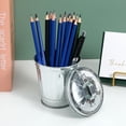thumbnail image 2 of Mini Trash Can Outdoor Garbage with Lid Container Waste Paper Basket Vintage Metal Office - 3.74" x 3.54" x 3.74" (L x W x H), 2 of 11