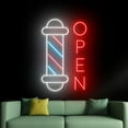 thumbnail image 4 of Handmadetneonsign Barber Open Neon Sign, Barber Open Neon Light Wall Art Decor, Hair Cut Wall Decor 51172, 4 of 5