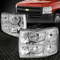 Nuvision for 07-14 Chevy Silverado 1500 2500 HD 3500 Headlight Assembly Chrome/Clear