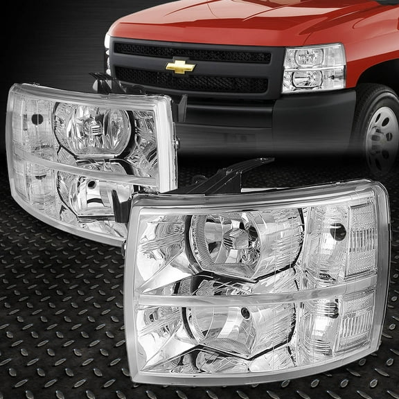 Nuvision for 07-14 Chevy Silverado 1500 2500 HD 3500 Headlight Assembly Chrome/Clear