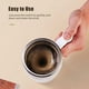 thumbnail image 1 of 380ml Stainless Steel Self Stirring Electric Coffee Mug with Lid for Coffee Milk Cocoa Hot Chocolate Tea, 1 of 4