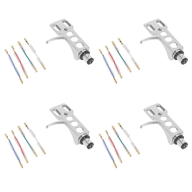 4X Universal LP Disc Record Player Phono Turntable Headshell 4-Pin with OFC Leadwires for Direct-Drive Turntable