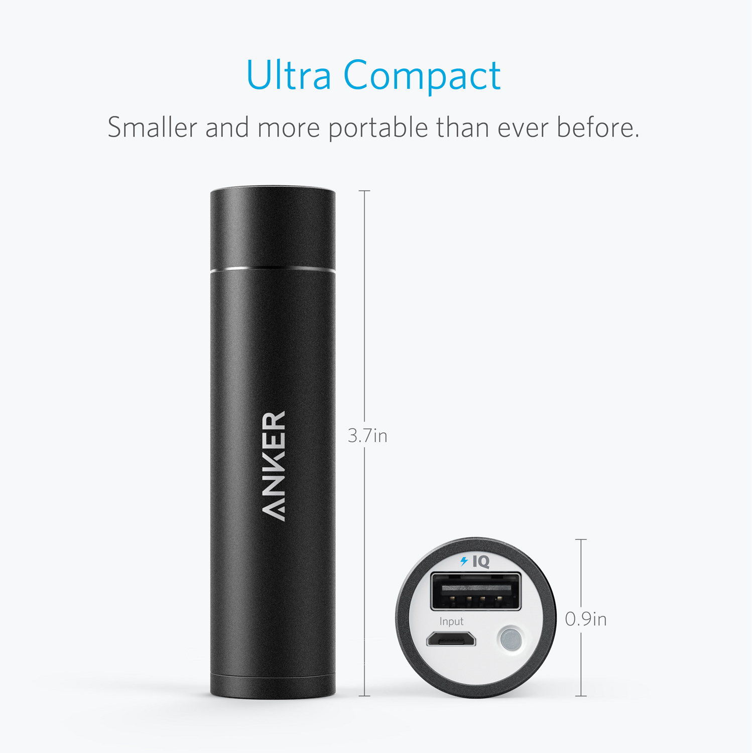 Anker PowerCore+ mini, 3350mAh Lipstick-Sized Portable Charger (3rd Generation, Premium Aluminum Power Bank), One of the Most Compact External Batteries - image 2 of 7