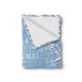 thumbnail image 2 of Christmas Soft Flannel Fleece Throw Blanket, Snowman in a Snowy Winter Day with Xmas Hat Frosty Noel Kids Nursery Theme, Cozy Plush for Indoor and Outdoor Use, 60" x 80", White Blue, by Ambesonne, 2 of 6