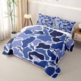 thumbnail image 3 of meiyoeat Blue Camouflage Shark Ocean Wildlife Bed Spread Queen for Boys Girls, Underwater Marine Animal Fishing Queen Coverlet Set, 3-Piece, 3 of 7