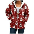 thumbnail image 5 of larppty Hoodies for Women Zip Up Christmas Sweatshirts Oversized Jackets Long Sleeve Cardigan Sweater Shirts 2025 Fashion Holiday Clothes (Wine, XL), 5 of 9