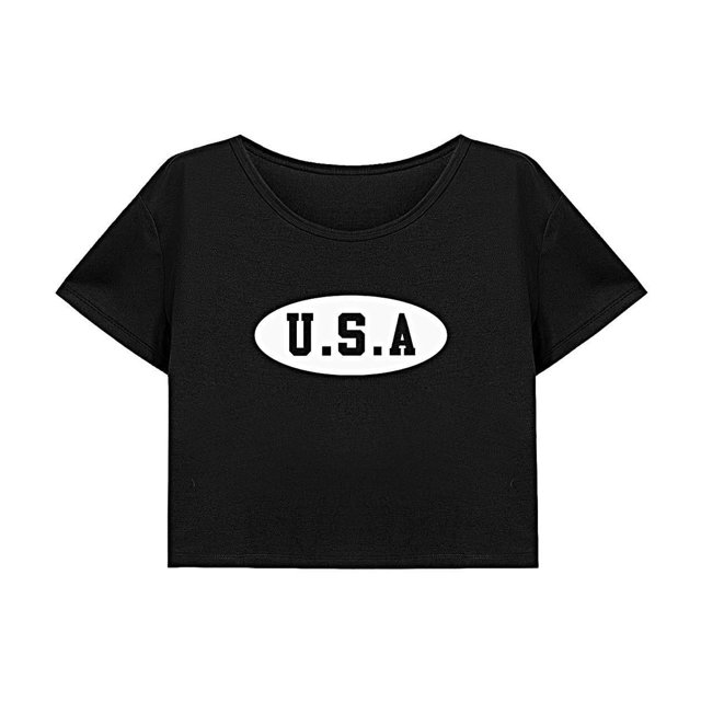 Camiseta corta para mujer, ropa de calle suave de verano, camiseta recortada para viaje, Camping, trabajo S