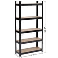 thumbnail image 3 of 1650LBS Storage Shelves 5 Tier Garage Shelving Heavy Duty 59.06" H x 27.56" W x 11.81" D Adjustable Metal Shelving Unit for Garage Shelves Utility Rack Shelf for Basement Pantry Closet Shelves,Black, 3 of 8