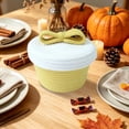 thumbnail image 6 of Sruoe Bow Decor Cotton Rope Covered Storage Bin Two Tone Woven Holiday Sweets Caddy for Desktop Household Stuff, 6 of 6