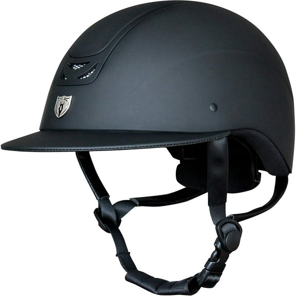 Tipperary Equestrian Horse Riding Helmet - Royal Wide Brim - English Style Protective Horseback Riding Apparel - Safety Helmet with Cooling Ventilation - Matte Black - Matte Black - Matte Black - XS