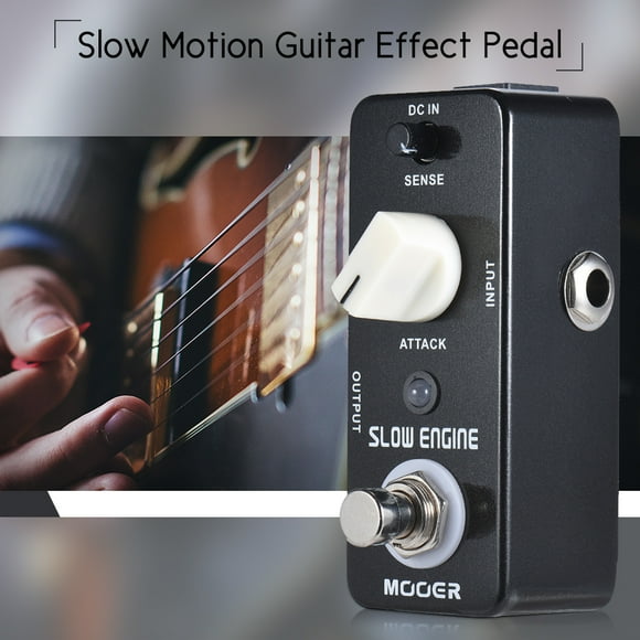 MOOER SLOW ENGINE Violin-Style Effect Pedal with SENSE & ATTACK Knobs, Compact Metal Design, True Bypass, LED Indicator, 9V DC Powered (Adapter Not Included)