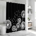 thumbnail image 5 of Polyester Fabric White Dandelion Shower Curtain, Spring Flowers Botanical Vintage Black Waterproof Bathtub Curtain Bathroom Decor Set with Hooks 36 x 72 Inches, 5 of 6