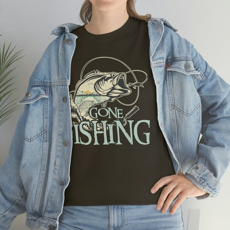 Familyloveshop LLC Gone Fishing Mens T-Shirt, Funny Fishing Shirt, Fishing Lover Shirt, Shirt for Fishing Men, Fathers Day Gift, Father Fishing