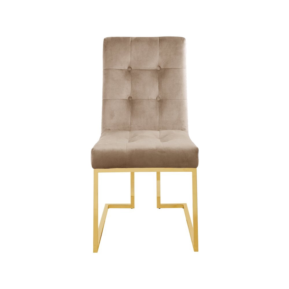 Meridian Furniture Pierre 19.5"H Velvet Dining Chair in Beige (Set of 2)