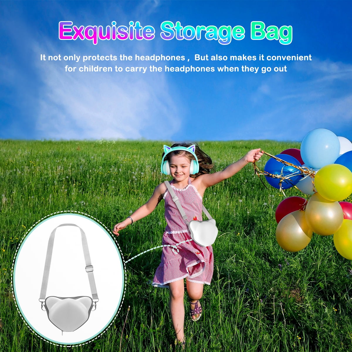 LOBKIN Kids Bluetooth Headphones Safe Listening for Girls, Boys, Children with 94dB Volume-Limiting, Wireless Headphones for School, Tablet, Green