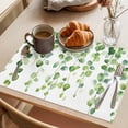 thumbnail image 3 of Green Botanical Placemats Set of 8 Watercolor Spring Nature Leaves Vines Place Mats Indoor Wipeable Table Mats Washable Cloth Dining Table Placemats for Kitchen Holiday Party Home Decor 13x19 Inch, 3 of 9